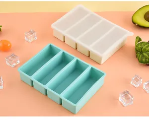Vassoio per cubetti di ghiaccio in silicone con coperchio, grande stampo per whisky e bevande.