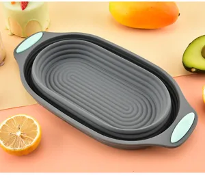 Silikon klappbare ovale Gärschüssel Kuchen Backform für die Haushaltsküche Brot Korb