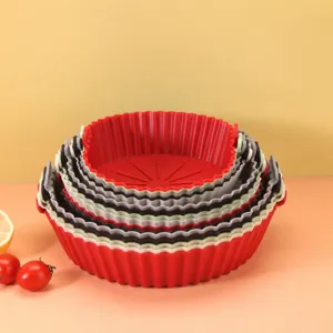 Silicone air fryer liners round reusable baking pans heat resistant kitchen accessories set