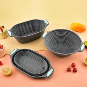 Cesta para fermentar pan de silicona plegable molde pastel ovalado herramienta de cocina