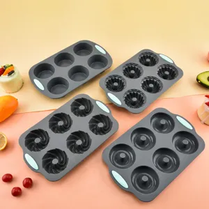 6-Cavity Silicone Cake Molds DIY Baking Pans for Donuts Cupcakes Chocolate Pastry Kitchen Tools