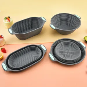 Molde de pan plegable de silicona ovalado redondo para reposteria cocina accesorios