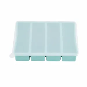 Vassoio per cubetti di ghiaccio in silicone con coperchio, 4 scomparti grande stampo whisky.