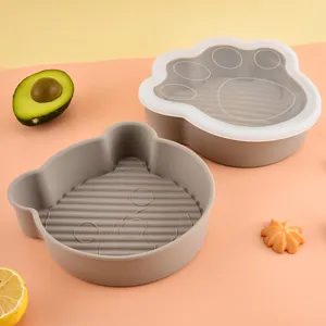 Silicone cartoon cat paw bento box food grade lunch container air fryer baking pan for kitchen