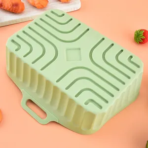 Rectangular silicone air fryer pot heat-resistant baking tray non-stick basket liner tool