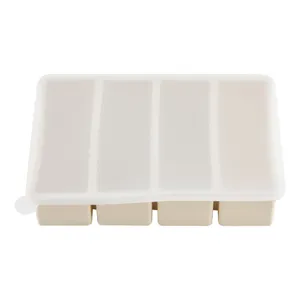 Contenitore per ghiaccio in silicone a 4 scomparti con coperchio, stampo per whisky e casa.