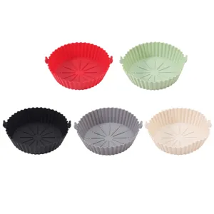 Silicone air fryer pot round baking mat heat resistant non stick kitchen air fryer accessories