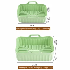 Rectangle silicone air fryer basket liner reusable baking tray mat heat resistant kitchen tool