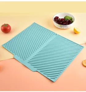 Tapis d'égouttage en silicone pour vaisselle de cuisine, résistant à la chaleur pour fruits.
