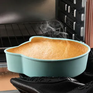 Silicone Air Fryer Pot Cute Cartoon Baking Mold Heat Resistant Cake Pan Kitchen Accessories