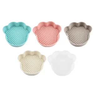 Silicone air fryer pot paw shape baking mat set 5 colors non-stick oven cake mold liner