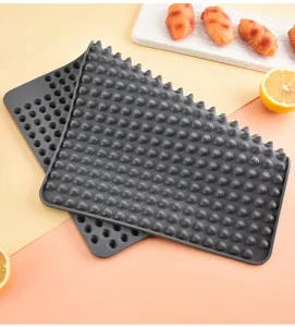 Multifunktionale Silikon Backmatte, hitzebeständige Matte zum Braten und Abtropfen in Küche.