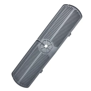 Tappeto paraschizzi in silicone grigio per rubinetto, scolo lavello cucina, pratico tappetino.