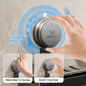 Wall-mounted suction soap dish for bathroom, rotary locking design, space aluminum holder.