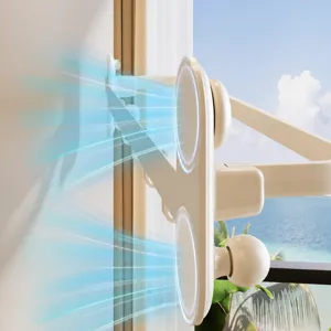 Cream style folding towel rack with powerful suction cups, punch-free wall mount for bathroom.
