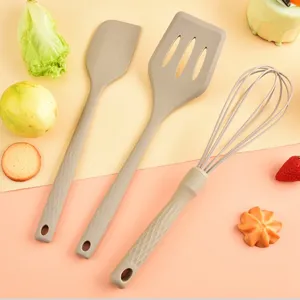 Set di utensili da cucina in silicone spatola frusta per cottura a casa vista principale