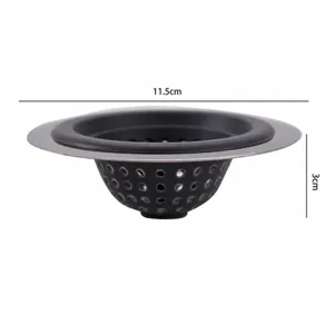 Colino per lavello da cucina in silicone, bordo in acciaio, filtro scarico 11,5 cm