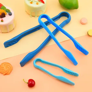 Set di 3 pinze alimentari in PP blu, pinze da cucina resistenti per pane e ghiaccio per la casa.