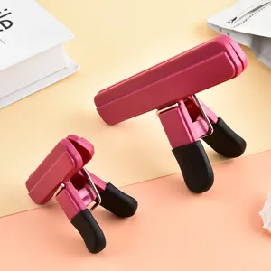 ABS plastic snack sealing clip set, wide food bag fresh keeper clip in pink and black.