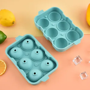 Silicone ice cube mold 6-grid round sphere ice tray maker for whiskey cocktails home tool