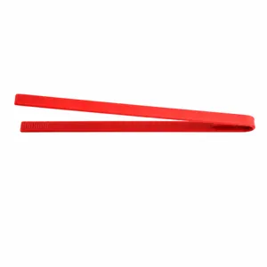 All-inclusive silicone food tongs, red kitchen barbecue tong for steak and baking use.