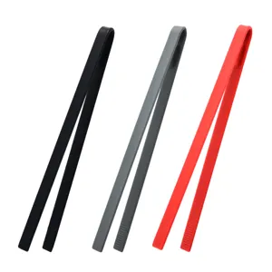 Silicone food tongs set for cooking, barbecue, and kitchen use, multi-color heat resistant.