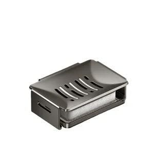 Jabonera de pared de aluminio con ranuras de drenaje y esponja para baño y cocina hogar