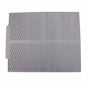 Large silicone dish drying mat for kitchen counter, 51x41cm heat resistant drain pad.
