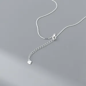 S925 sterling silver minimalist necklace detail extension chain heart pendant daily wear