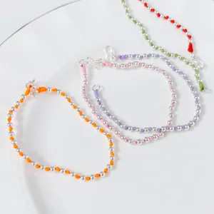 S925 Sterling Silber Perlen Armband Für Damen Buntes Geflochtenes Seil Dopamin Stil Verstellbares Armband Minimalistischer Schmuck