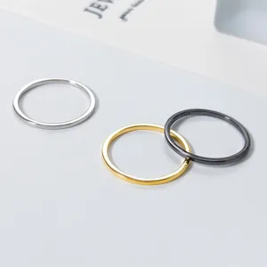 S925 Sterlingsilber Minimalistischer Glatter Offener Ring Koreanischer Ins-Stil Einfacher Bandring Für Damen Schmuck