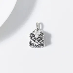 S925 Sterling Silver Retro Hollow Bag Pendant With Artificial Pearl Thai Silver Pendants For Women Niche Design Necklaces