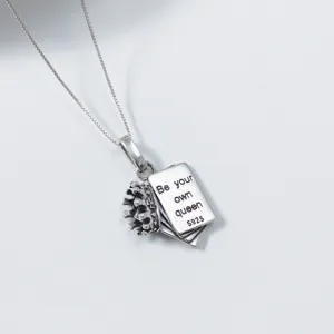 S925 silver retro crown playing card pendant necklace vintage streetwear jewelry fashion item