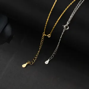 Silver and gold chain detail close up showing quality metal links and S925 stamped tag.