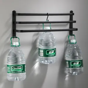 Black space aluminum 3-tier towel rack wall mounted bathroom storage organizer display