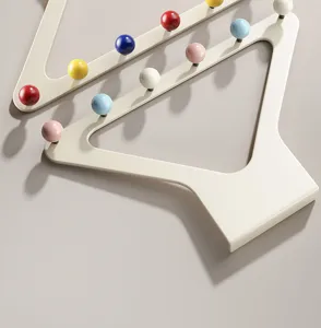 Over-the-door coat hook with colorful wooden balls dopamine style home storage rack
