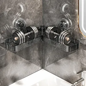 Badezimmer Eckregal Wandmontage bohrfrei Acryl Organizer Halterung fuer Dusche Waschtisch