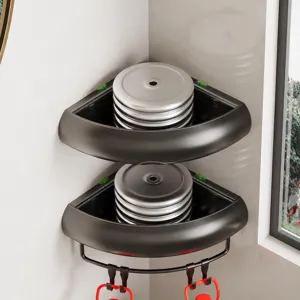 Étagère d'angle de douche sans perçage à ventouse pour rangement salle de bains