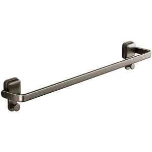 Moderne gunmetal Badezimmer Wandmontierte Handtuchstange und Hausschuhregal Hauptansicht.