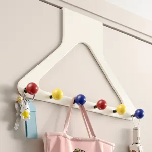 Modern Minimalist Plastic Over The Door Hook Punch Free Heavy Duty Coat Hat Bag Storage Rack Home Organizer