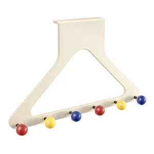 Over-the-door coat hook with colorful ball pegs, dopamine style hanger rack for bedroom organization.