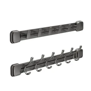 Klappbarer wandmontierter Kleiderhaken Hängeleiste lochfrei robuste Garderobe Tür Organizer