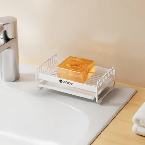 Portasapone A Doppio Strato In Acciaio Al Carbonio Per Uso Domestico Mensola Di Scarico Per Bagno