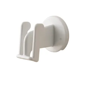 White wall mounted slipper rack bathroom shoe holder punch free home organizer hook storage