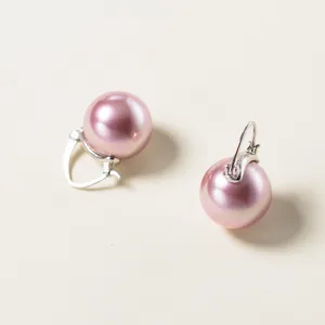 Elegante rosa Perlen Ohrhänger aus S925 Silber, minimalistischer koreanischer Modeschmuck.