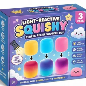 Juguete Squishy de Maltosa Sensible a la Luz Reactivo a la Luz Solar Cilíndrico Suave Alivio del Estrés Fidget