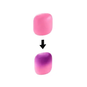 Juguete antiestrés cilíndrico sensible a la luz que cambia de color de goma.