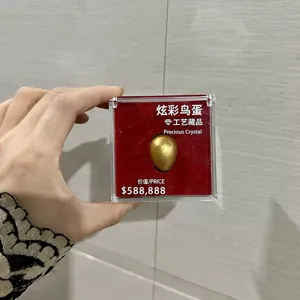 Uovo d'oro da esposizione oggetto da collezione modello in lega scatola acrilica