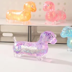 Adorabile giocattolo antistress bassotto glitterato sensoriale carina decompressione