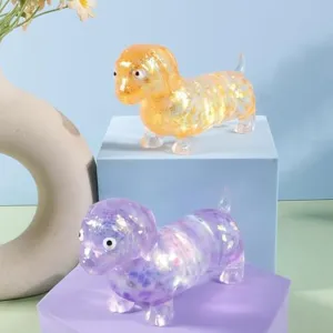 Giocattolo Spremere Bassotto Glitter Carino Fidget Sensoriale Antistress Animale Regalo